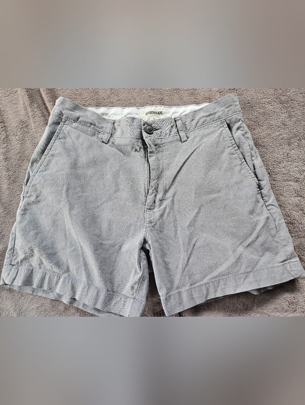 Goodthreads Gray Cotton Chino Shorts | Classic Casual Flat Front